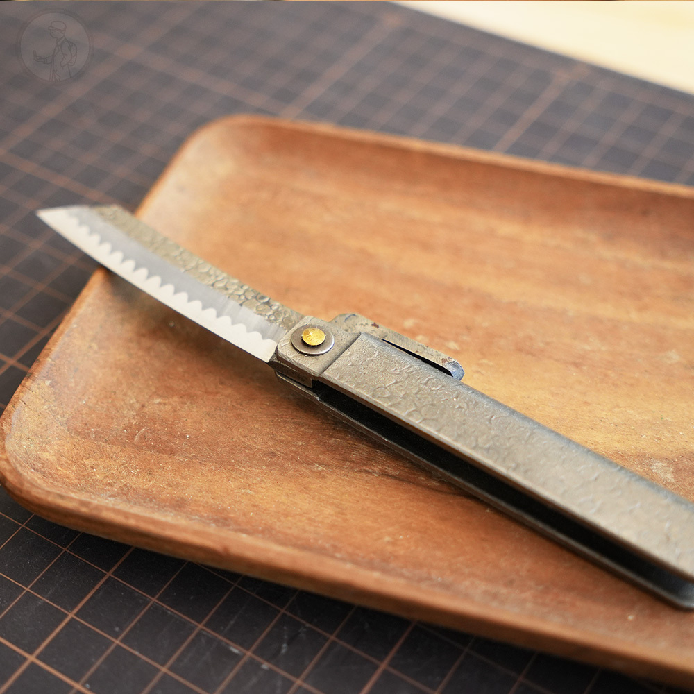 富田鍛造 亂刃 白紙槌目肥後小刀 75mm