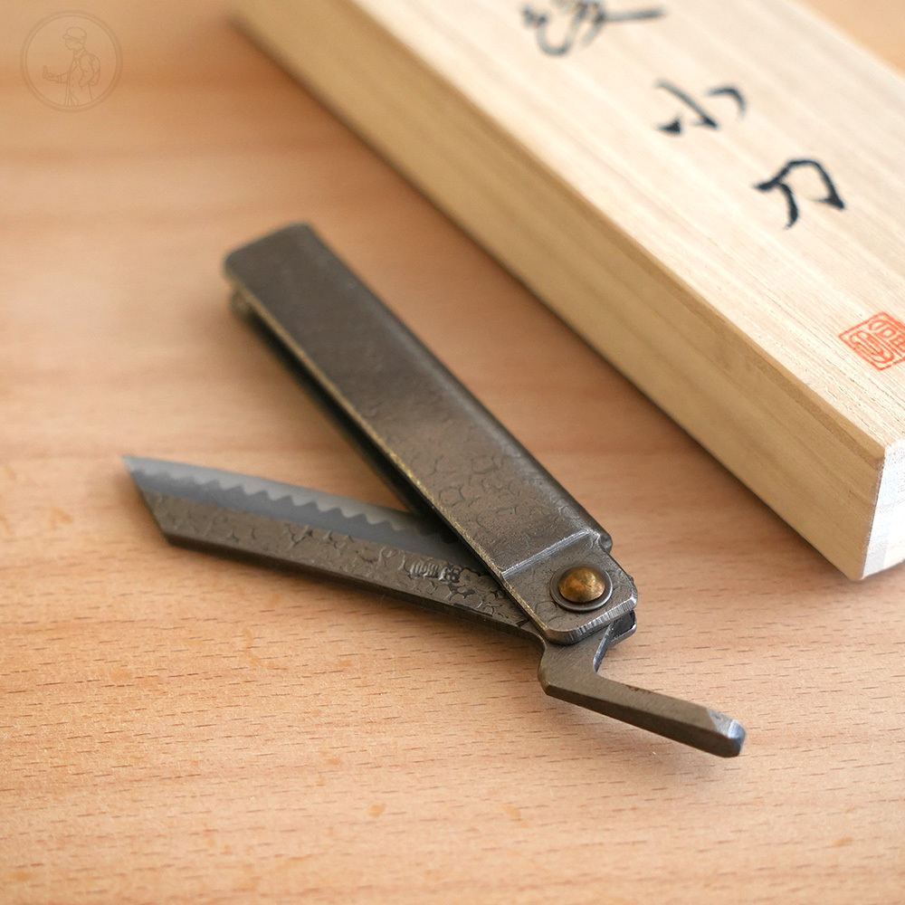 富田鍛造亂刃白紙槌目肥後小刀75mm