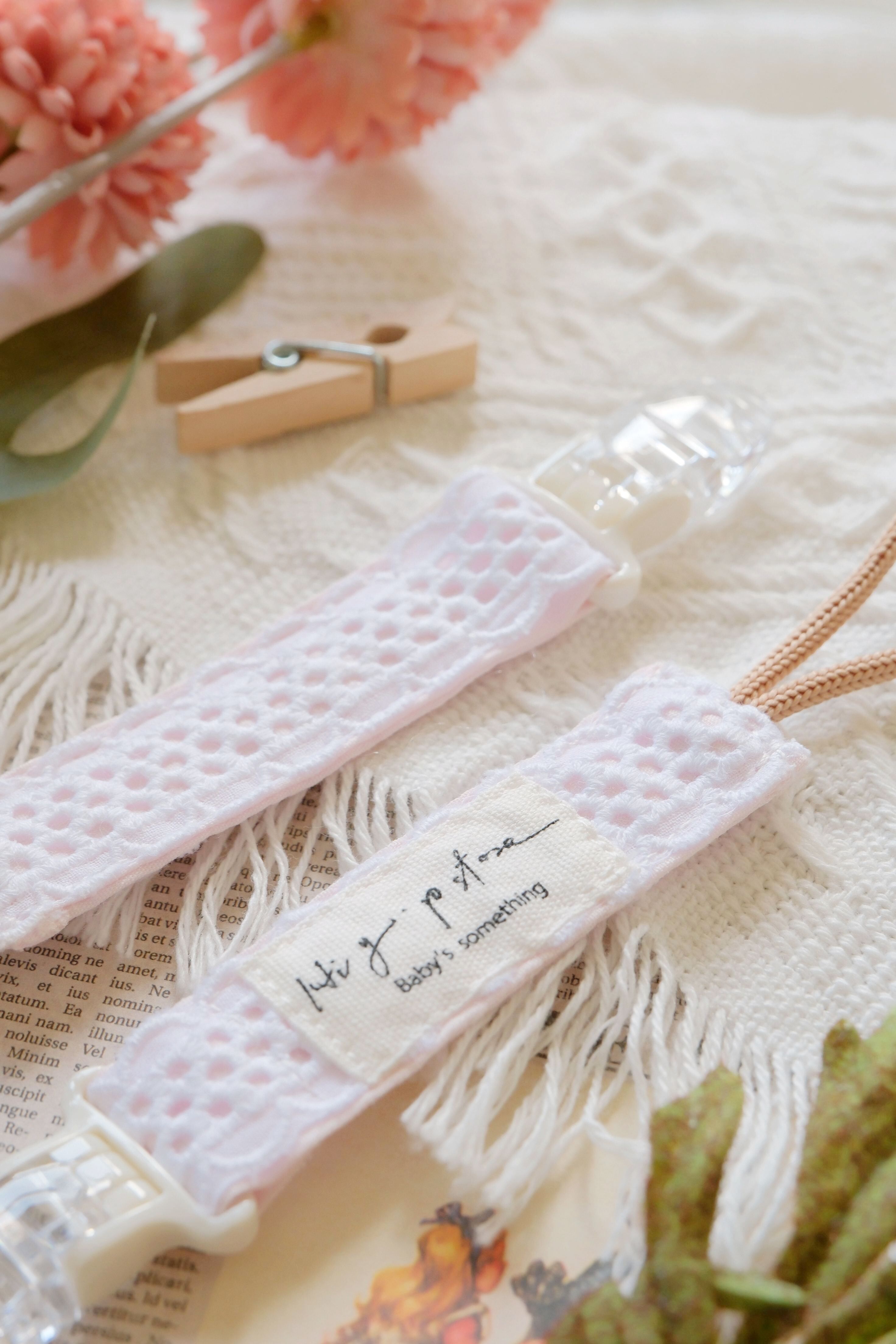 Hi Y.P store-短版鱷魚夾-公主蕾絲(粉白)