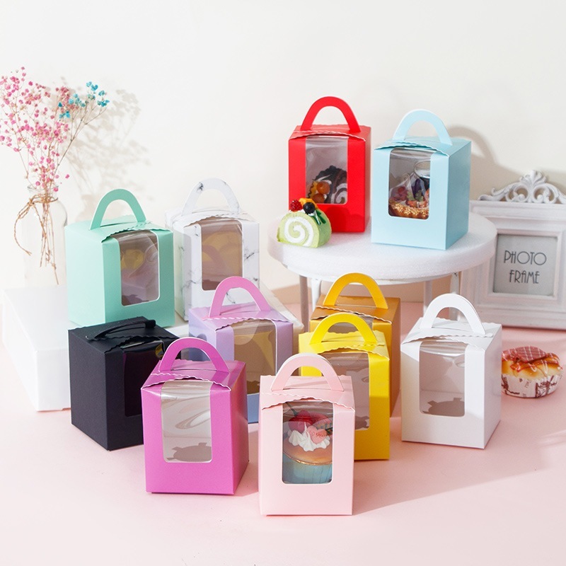 【台灣現貨速發】西點盒 視窗盒 聖誕手提開窗西點盒 點心盒 禮品盒