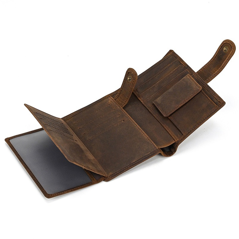 三折錢包 短夾 復古 錢包 多卡位 牛皮 男生錢包 真皮錢包 205