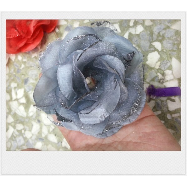 【台灣現貨速發】人造雪紗玫瑰花頭 紗玫瑰花頭 紗玫瑰 金莎花套｜一朵8元 一次出貨5朵 台灣現貨