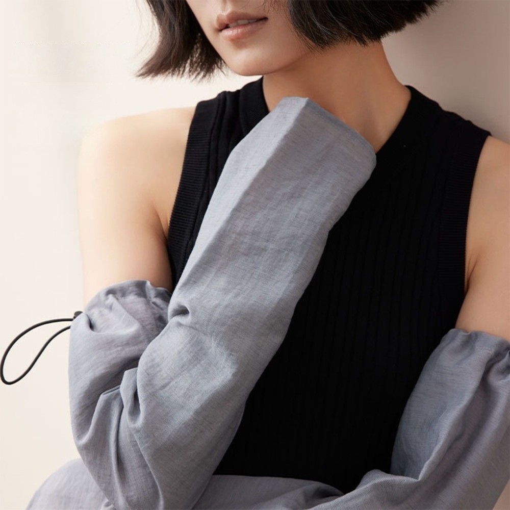 防曬袖套 騎行袖套 男女通用 開車防曬 戶外運動 透氣 涼感 夏日必備 寬鬆 純色袖套 棉麻袖套 大碼 冰袖 044