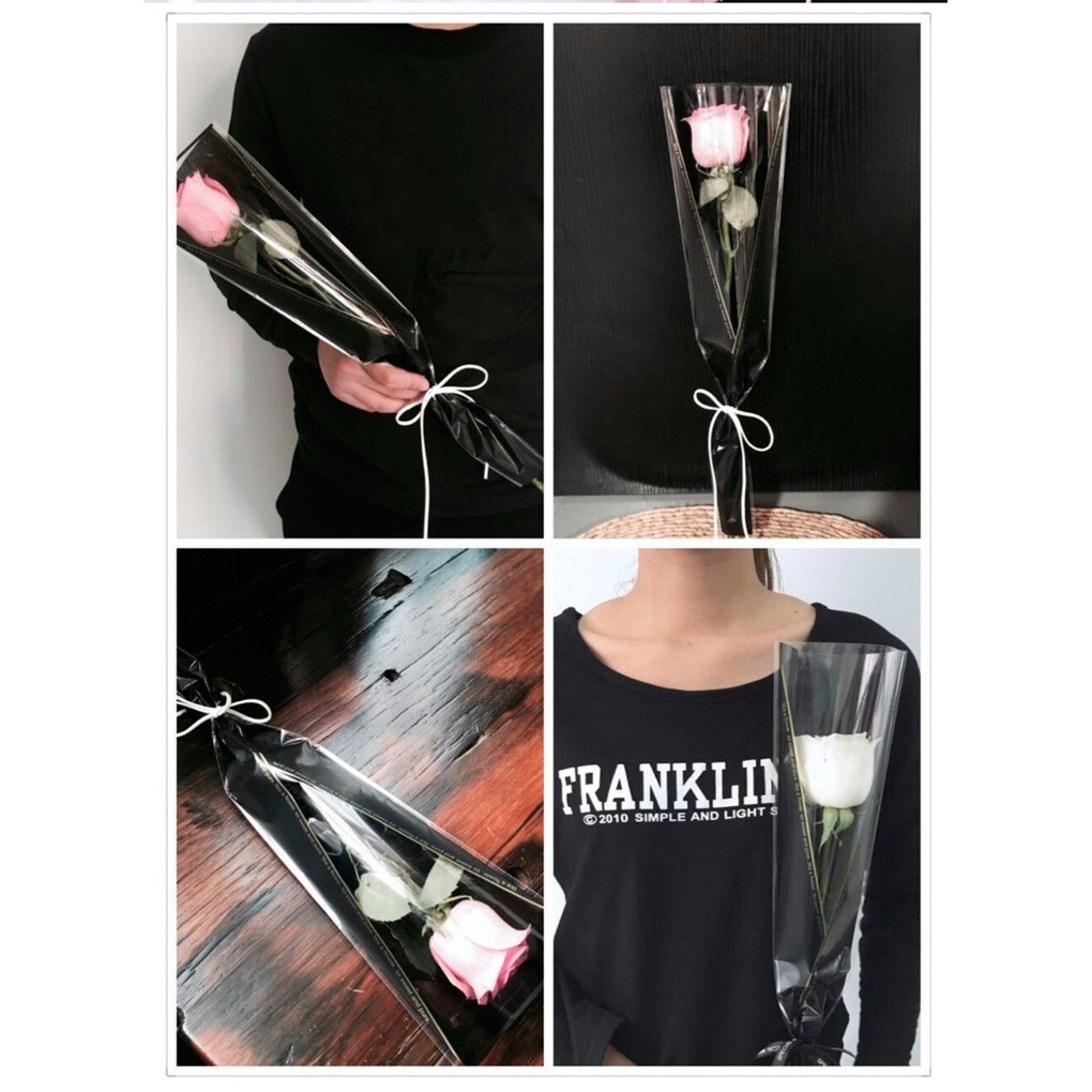 【台灣現貨速發】花束套  鮮花套 韓風單支花束套｜長45*上寬13公分｜一包50個80元｜包裝三角花套