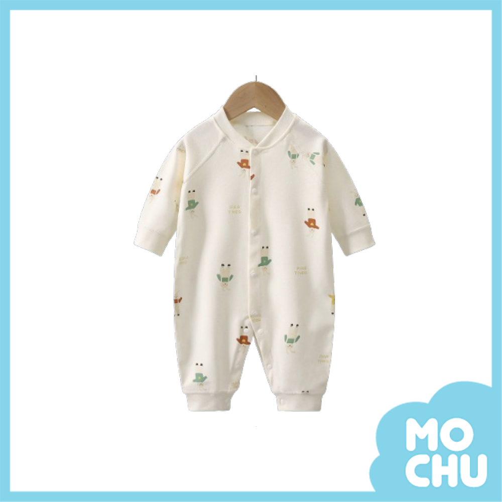 兔子好朋友前開長袖連身衣