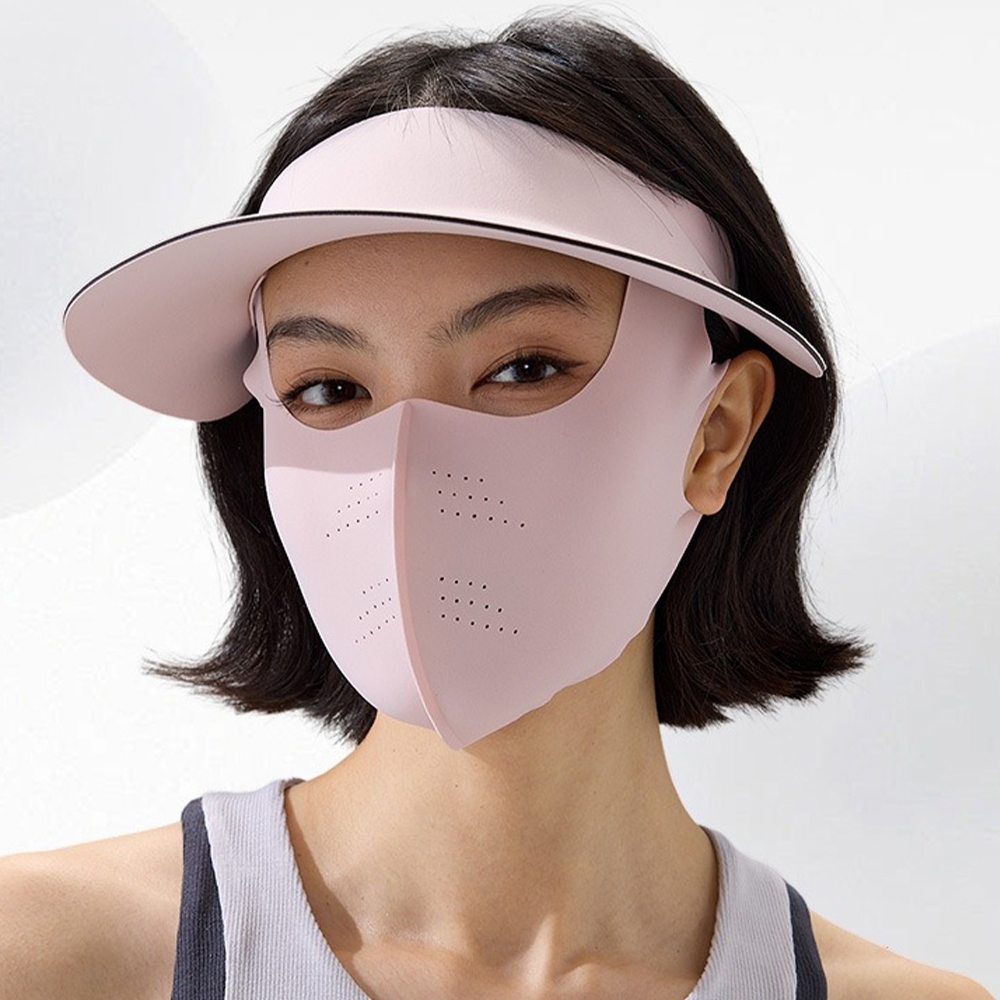 面罩 可拆卸 口罩 護眼角 臉罩 二合一 冰絲 防曬帽 透氣 226