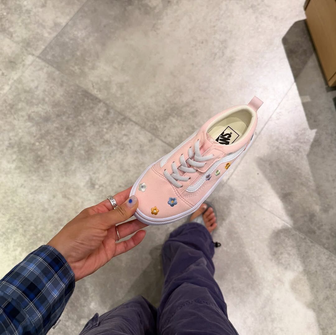 Vans Old Skool 日本限定 粉色 小雛菊 小花 魔鬼氈 中童 童鞋 V36PS