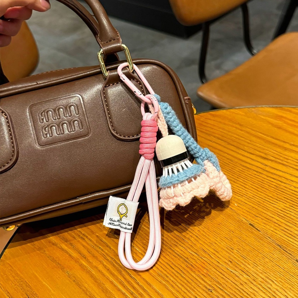 鑰匙圈 鑰匙扣 手工編織 毛線羽球 包包掛件 吊飾 掛飾 羽球拍 禮物 鑰匙圈禮盒 羽毛球 掛件 毛線掛飾188