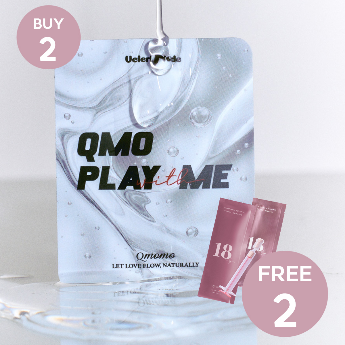 Qmomo《Tight & Wet Set》Play With Me -Ultra Wet Lubricant + G18 Feminine Care Ampoule Gel