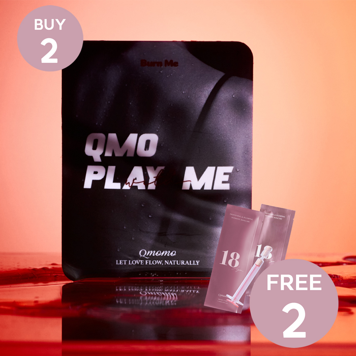 Qmomo《Tight & Wet Set》Play With Me -Warming Desire Lubricant + G18 Feminine Care Ampoule Gel