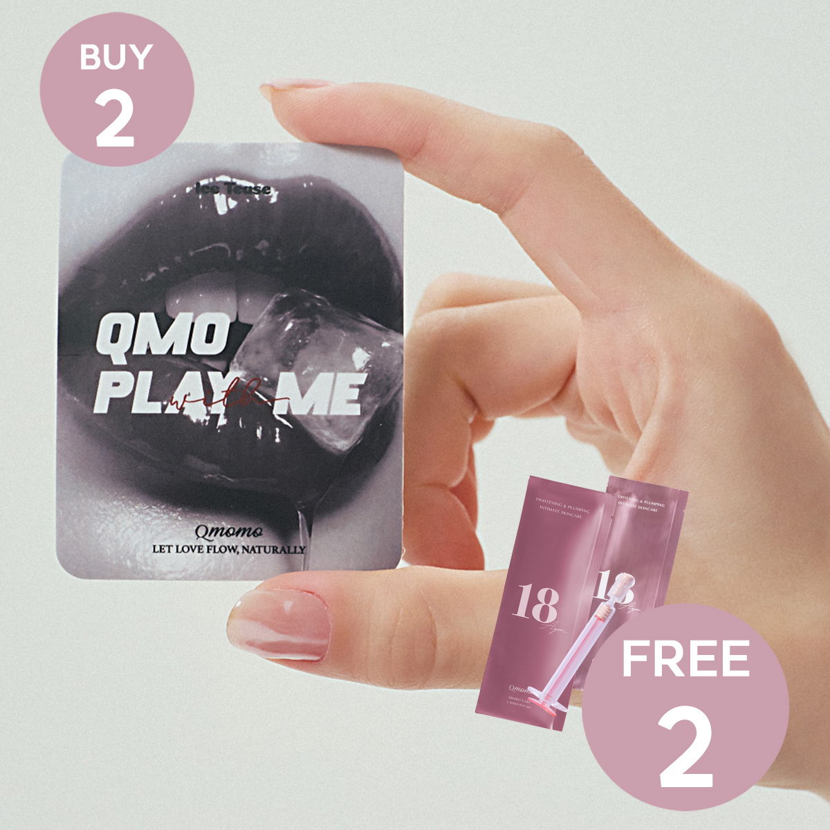 Qmomo《Tight & Wet Set》Play With Me -Cooling Tease Lubricant + G18 Feminine Care Ampoule Gel