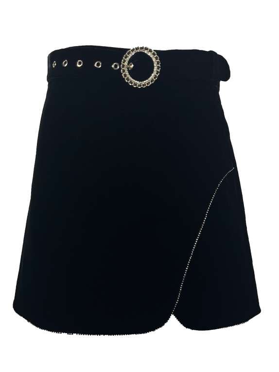 BB1HA008C1 尼斯開岔短版絲絨裙 (附腰帶 / 官網限定)