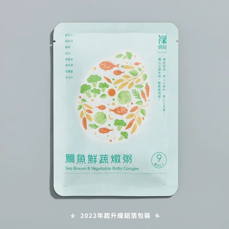 裸廚房鯛魚鮮蔬常溫大寶粥五入裝｜160g x 5 入裝 (有效期限:2026.05.05)