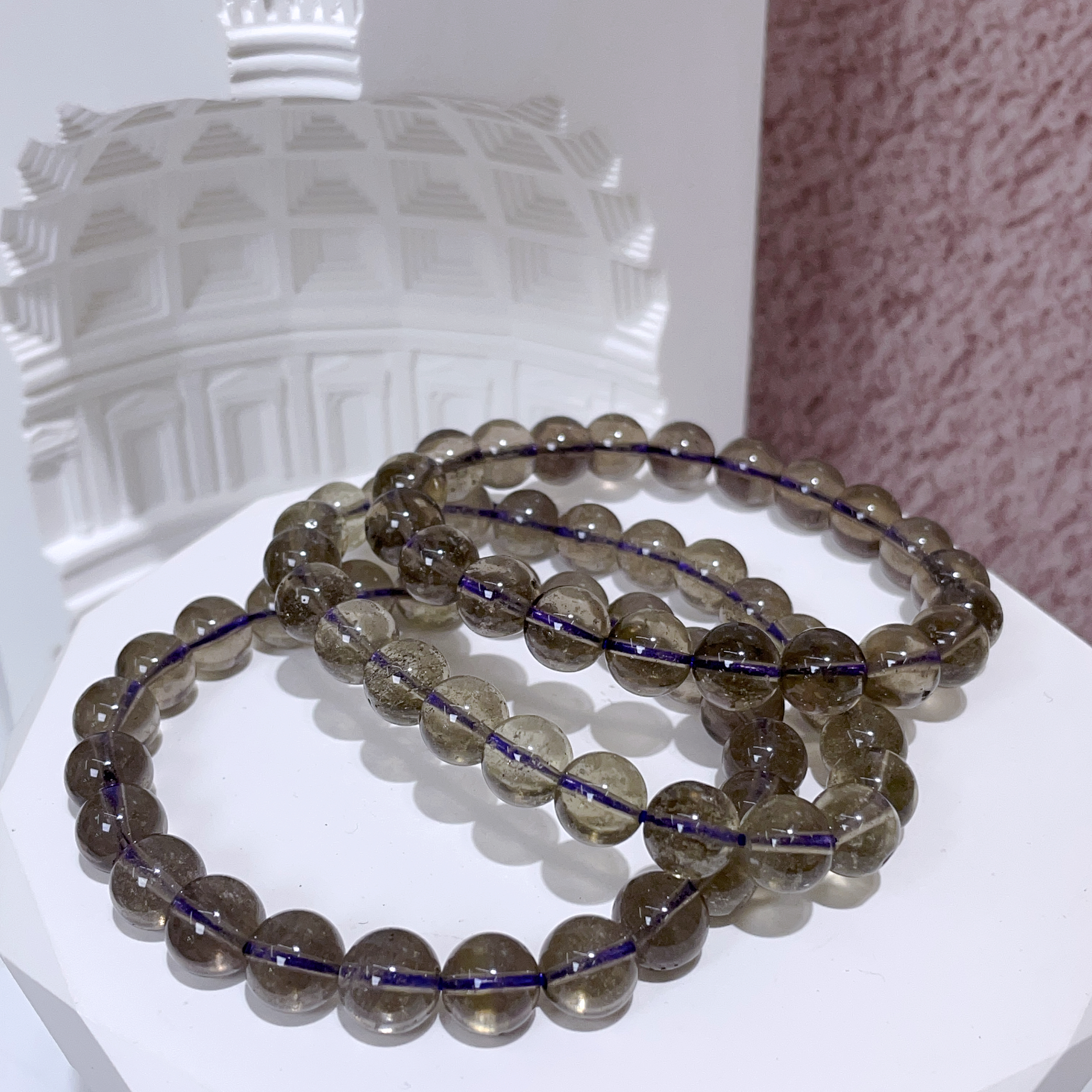 煙紫利比亞隕石手串