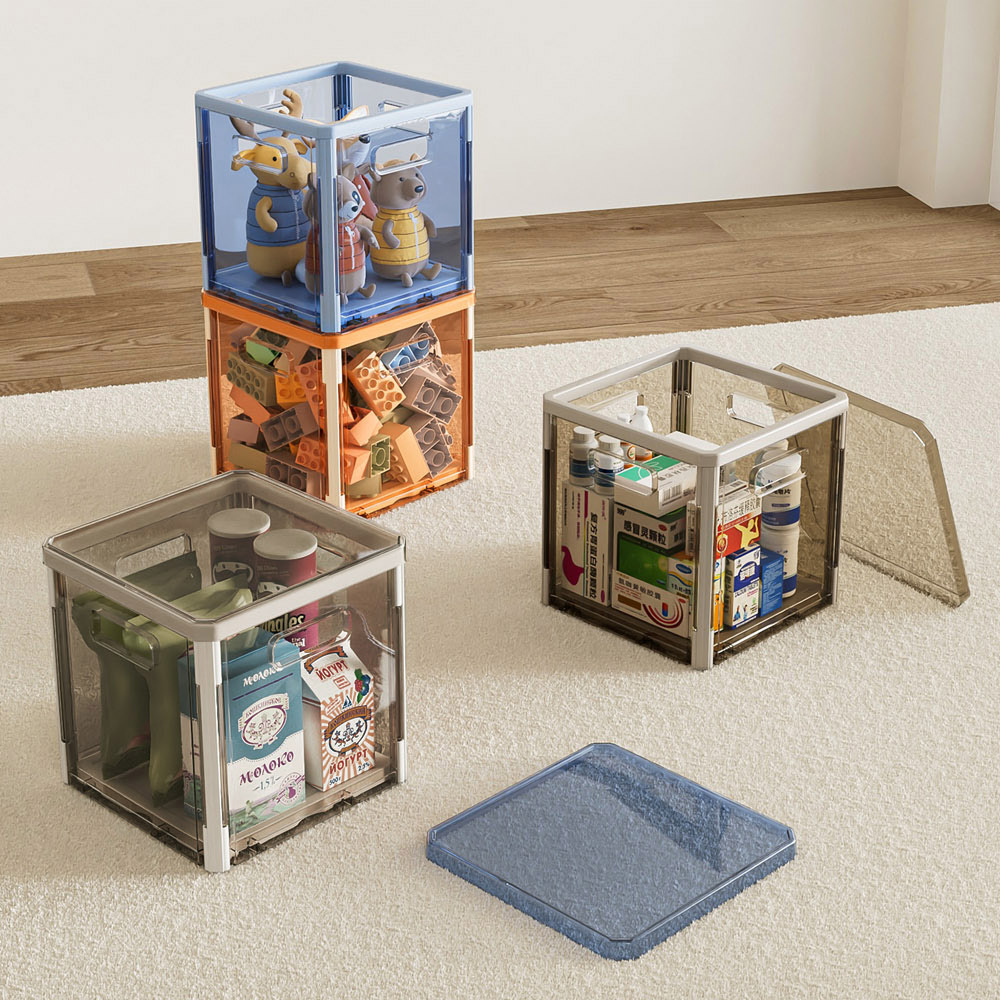 【AOTTO】透明極簡風可堆疊收納箱(AL-015)