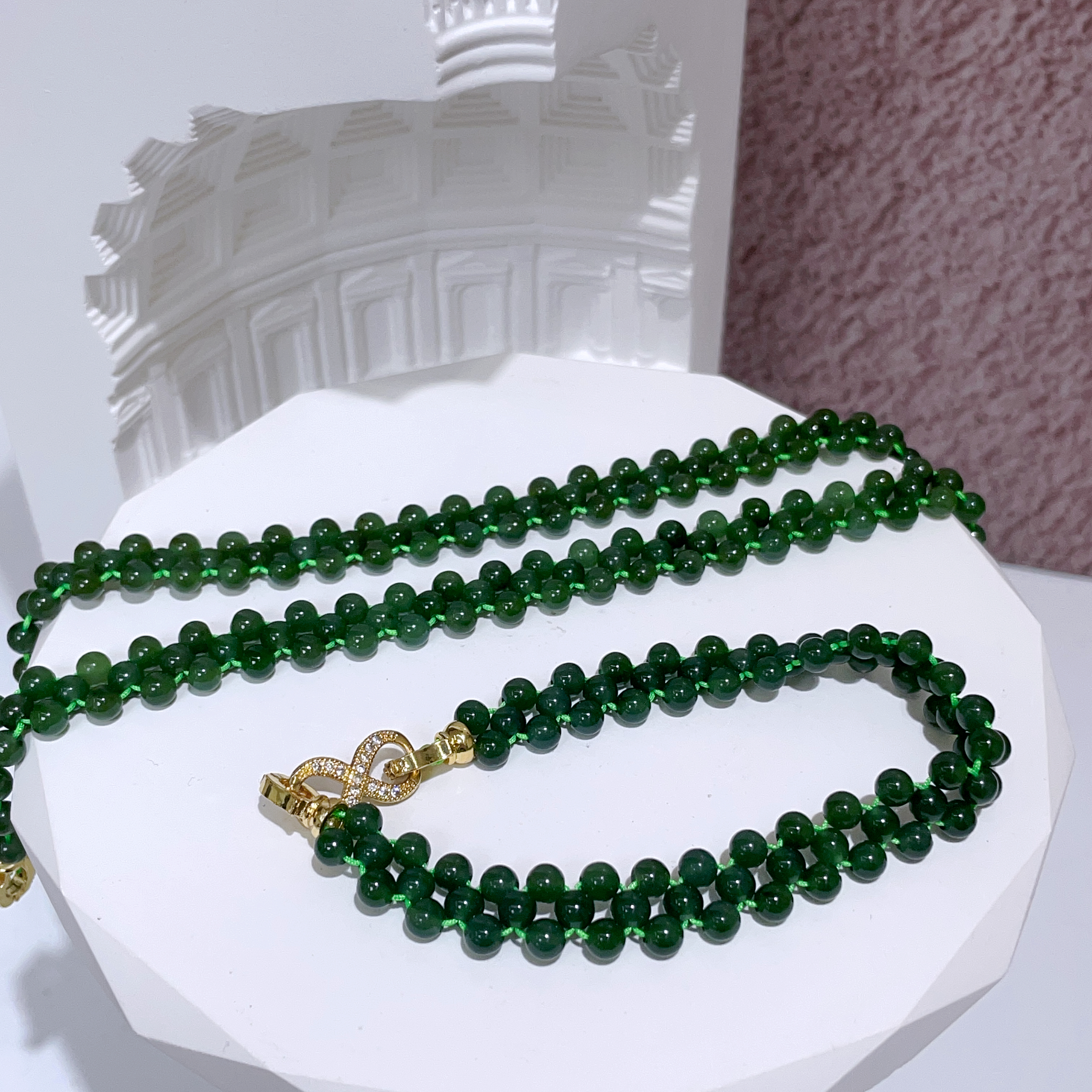 和田碧玉線串手鏈 18cm