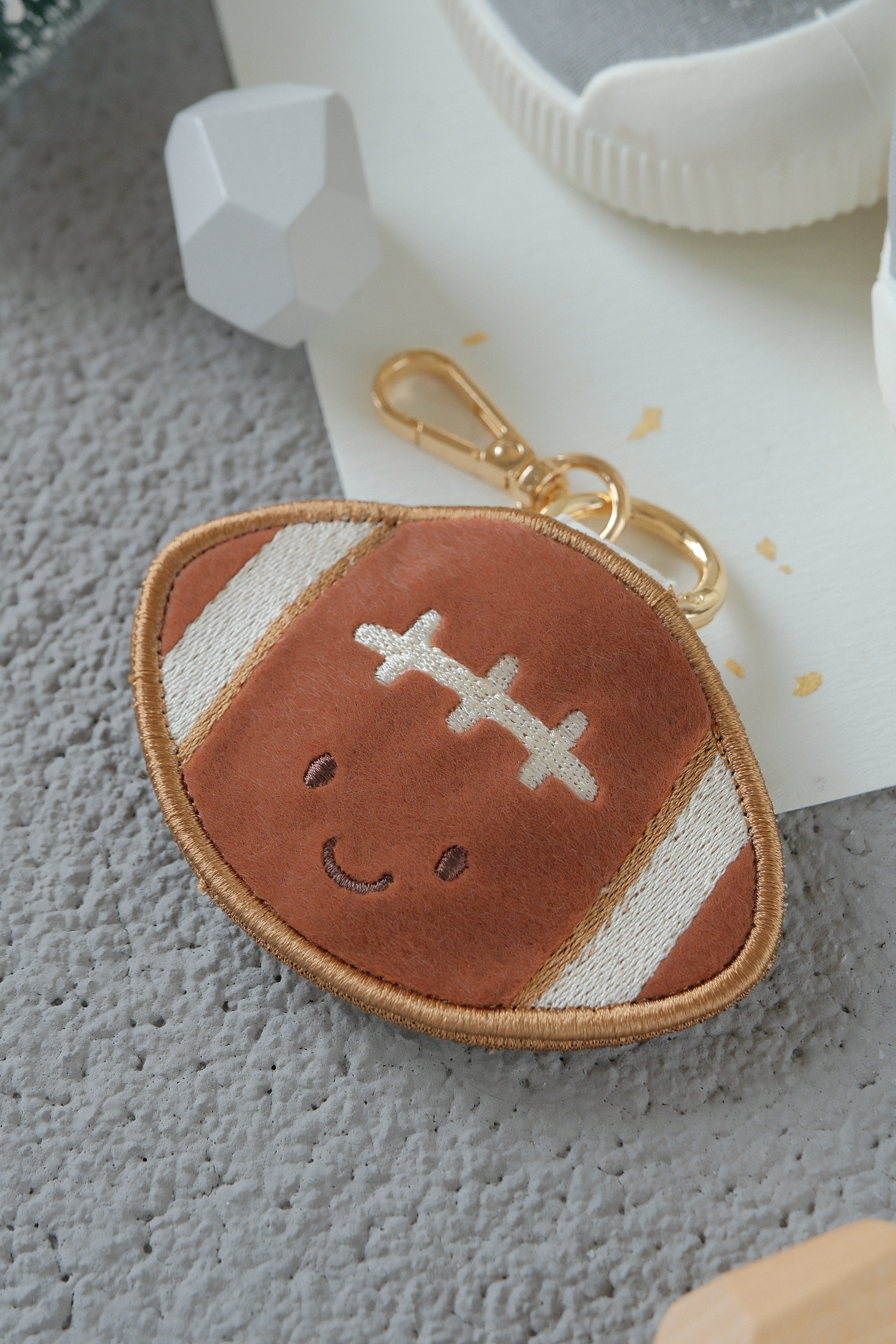 Hi Y.P store-刺繡鑰匙圈-獨家設計-橄欖球