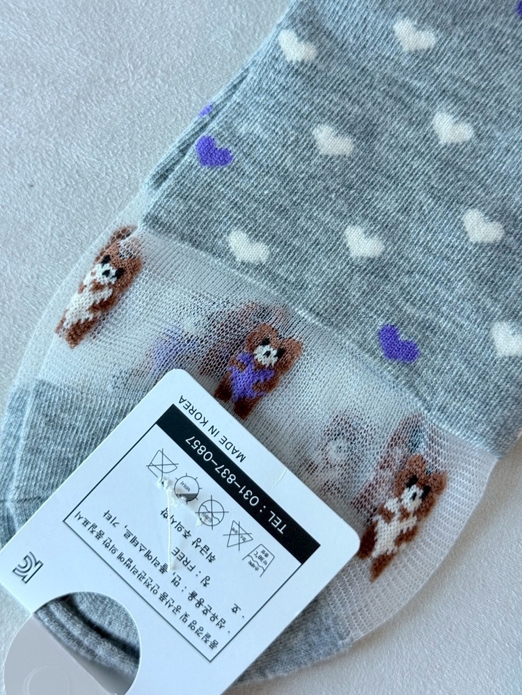 『2入組』滿版愛心拼接紗短襪【限量】