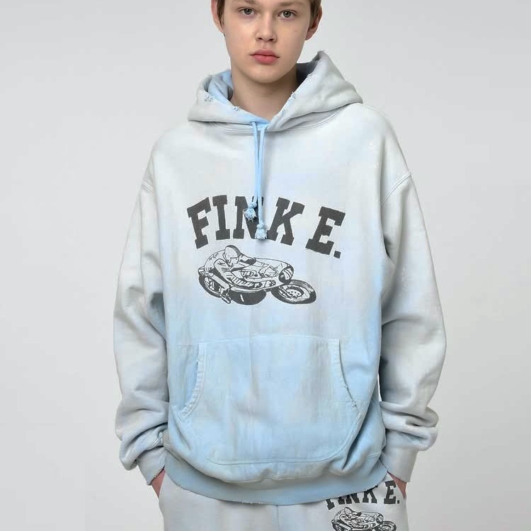 9/13 RELEASE: BOWWOW 2025 A/W FINK E. HOODIE AGED LT.BLUE - PRE ORDER ITEM (預訂中)