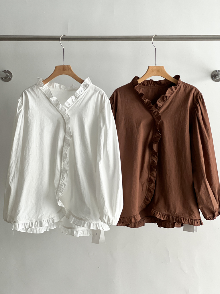 0902木耳邊V領衫