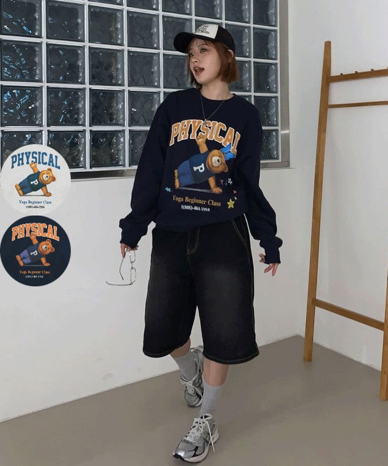 【預購】AKR091002 韓國 PHYPS 瑜珈熊圓領衛衣 (PEF1CR320S)