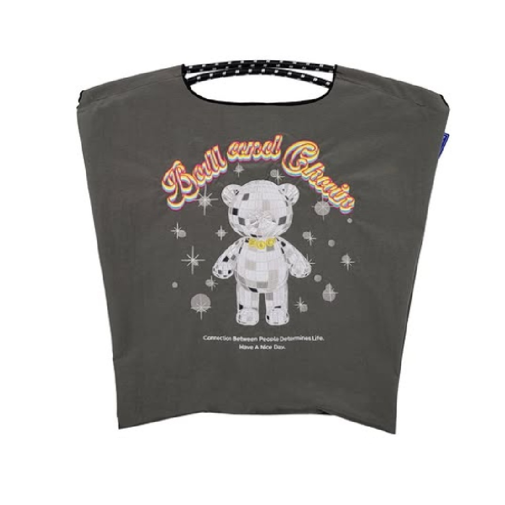 Ball＆Chain 刺繡環保購物袋 M號 - 灰 (30106561)