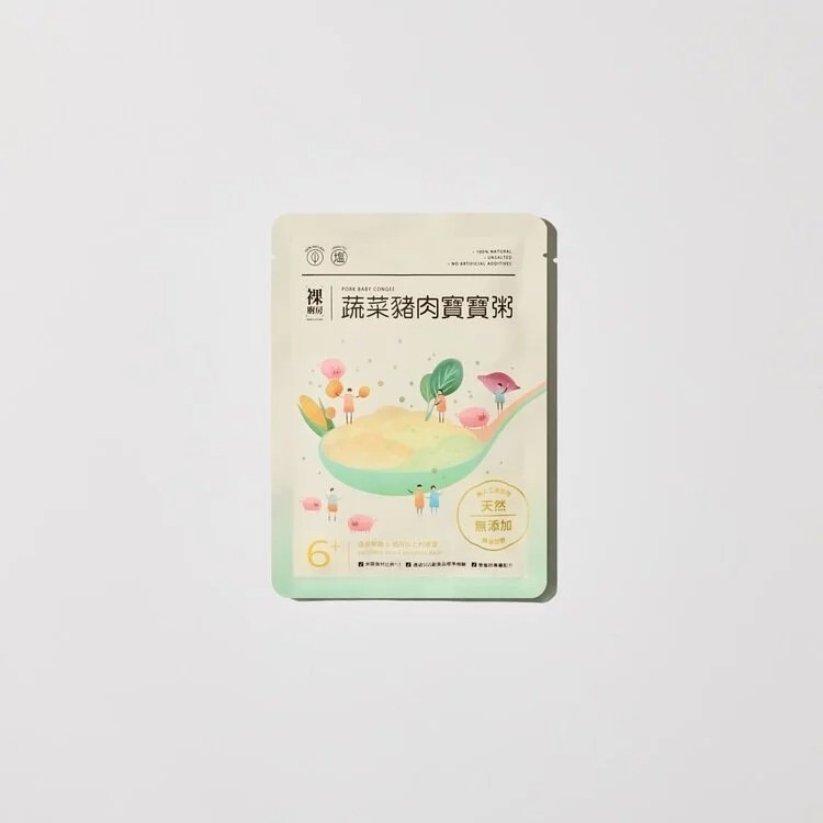 裸廚房蔬菜豬肉常溫小寶寶粥五入裝｜120g x 5 入裝