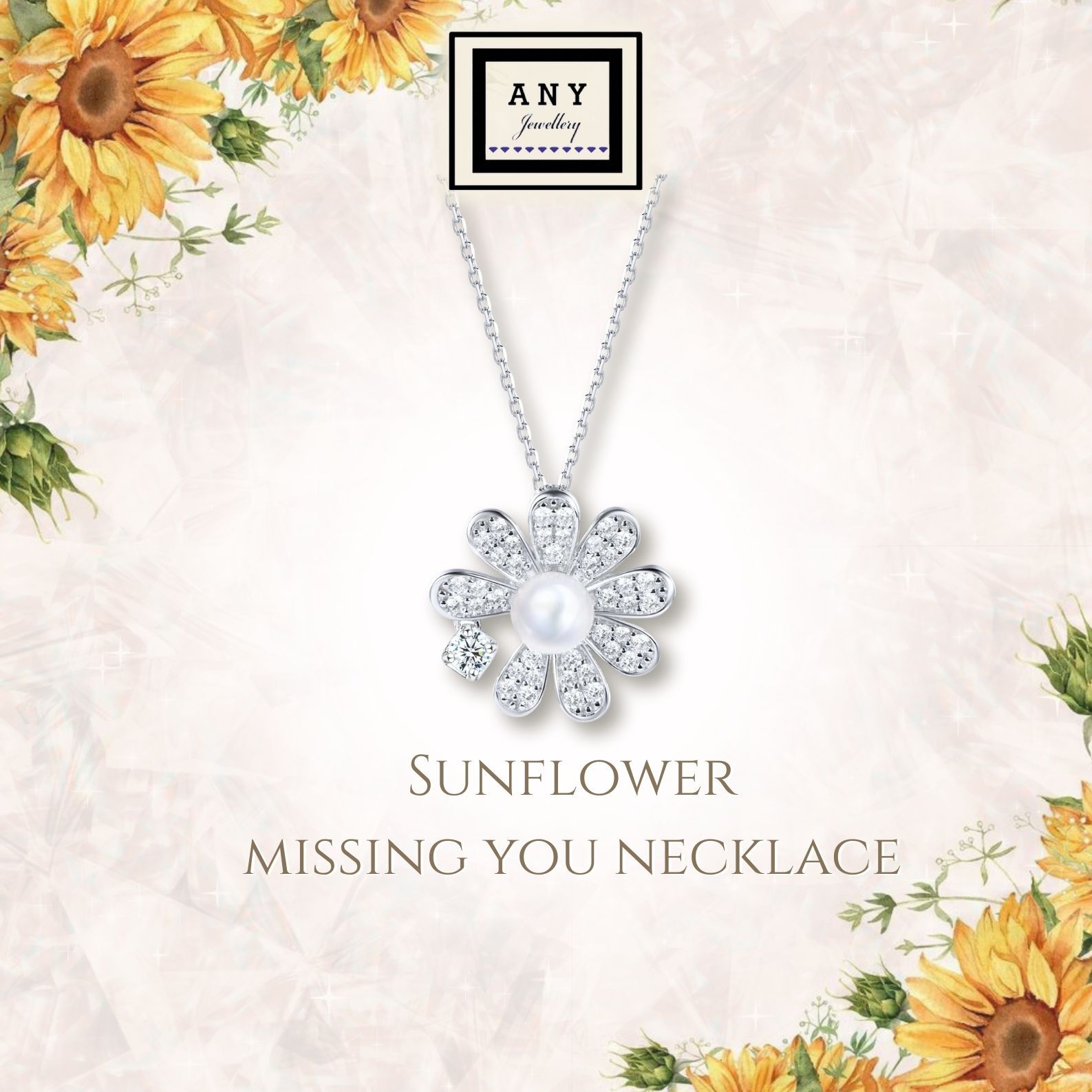 (4465) N2793 Sun Flower Missing You Necklace