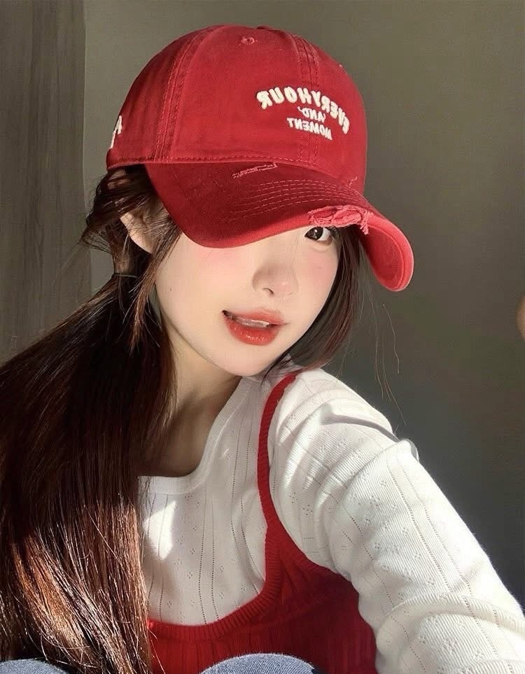 破壞感字母水洗帽