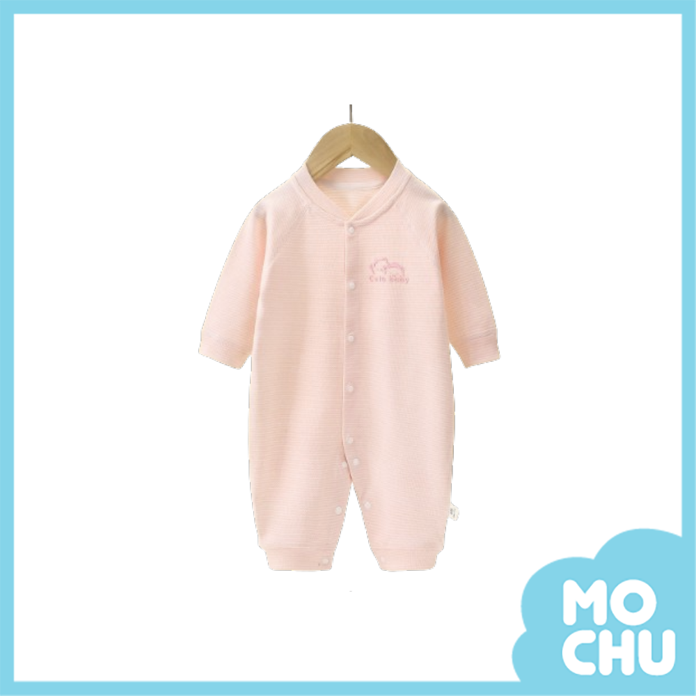 可愛小熊前開長袖連身衣(四色)