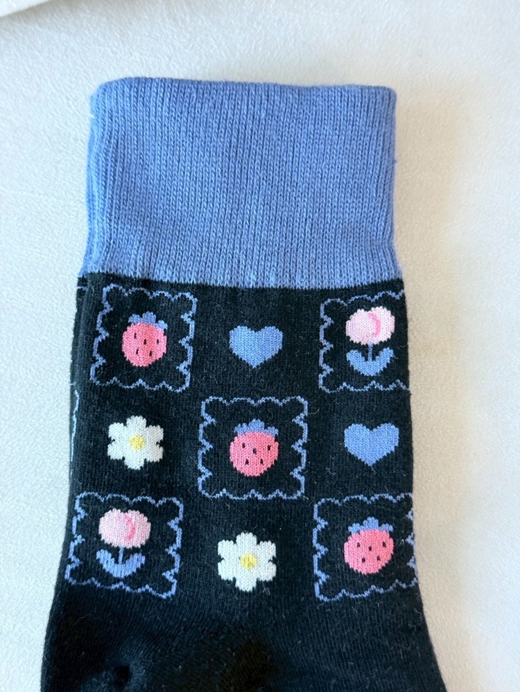 『2入組』9宮格愛心草莓小花長襪【限量】