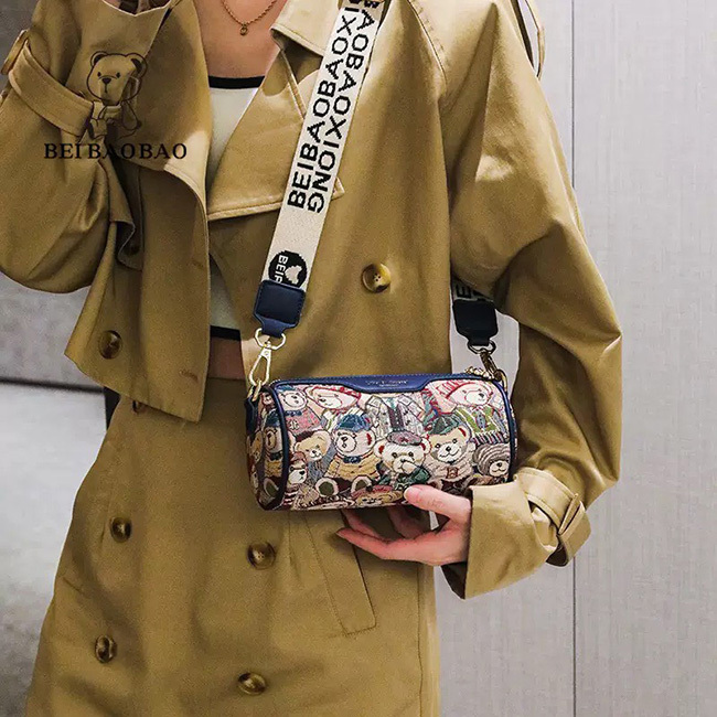 NEW小熊圓筒可愛造型包-粉現貨