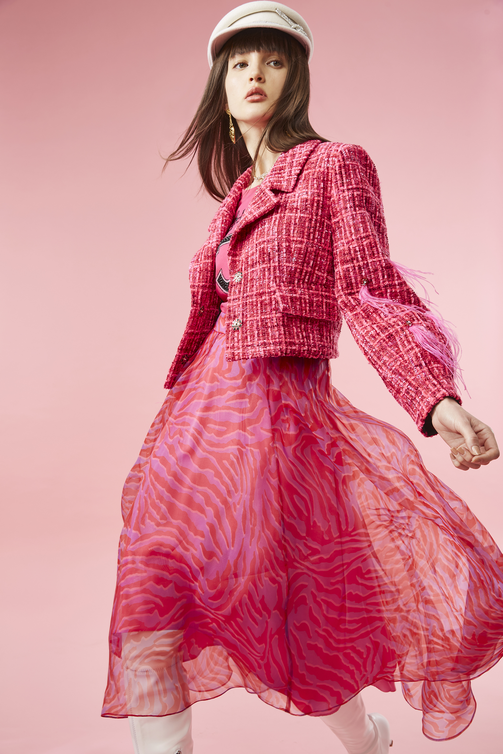 BB1AA012C1 霓虹小香斑馬紋加丹根不對稱裙 (官網限定)