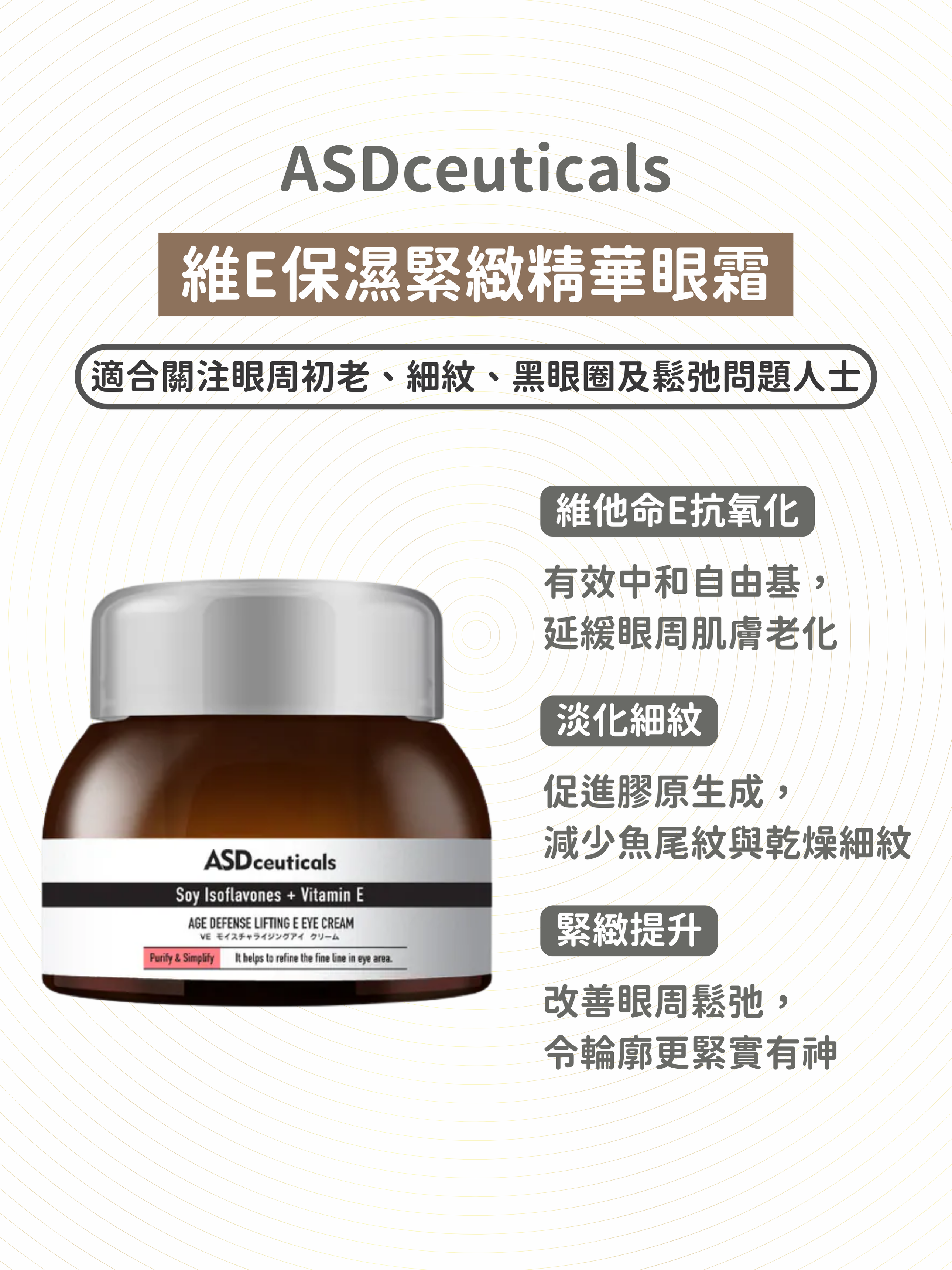 ASDceuticals - 維E保濕緊緻精華眼霜 20g (到期日: 04/2026)