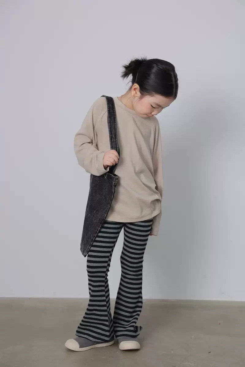 休閒條紋喇叭褲