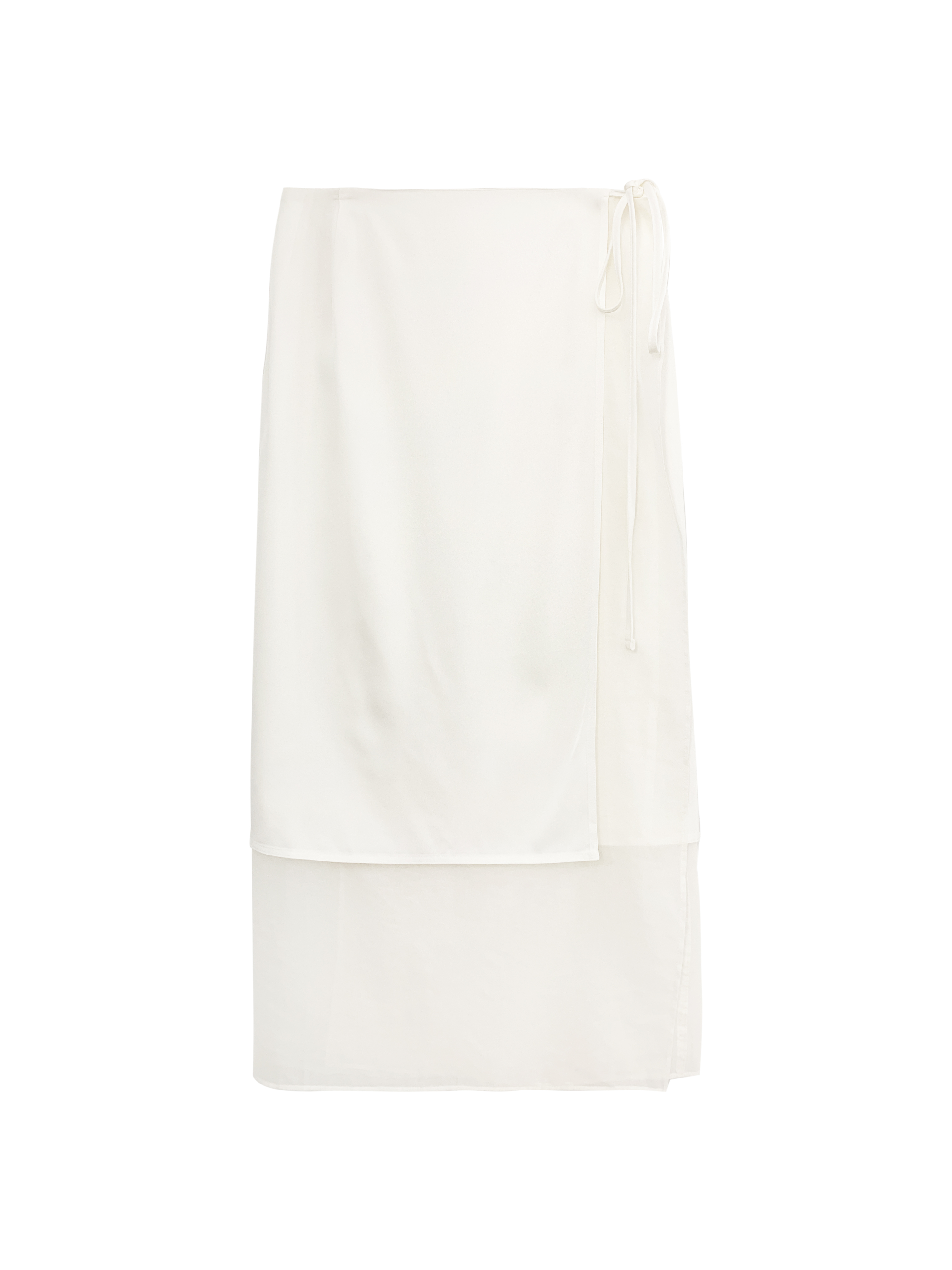 拼紗綁帶裙(白現貨)