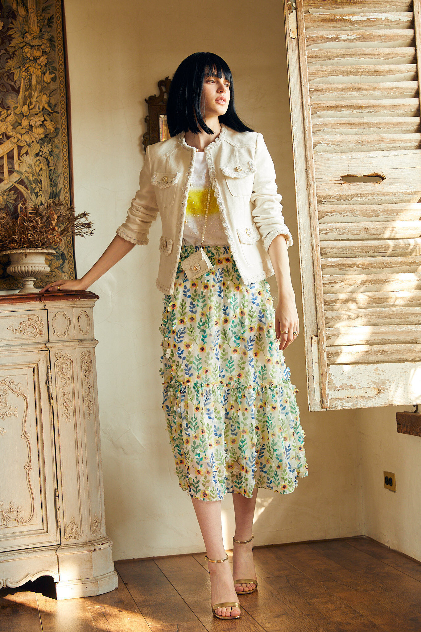 BB1AA021C1 湖光山色雷射切割活片花朵蛋糕裙 (官網限定)