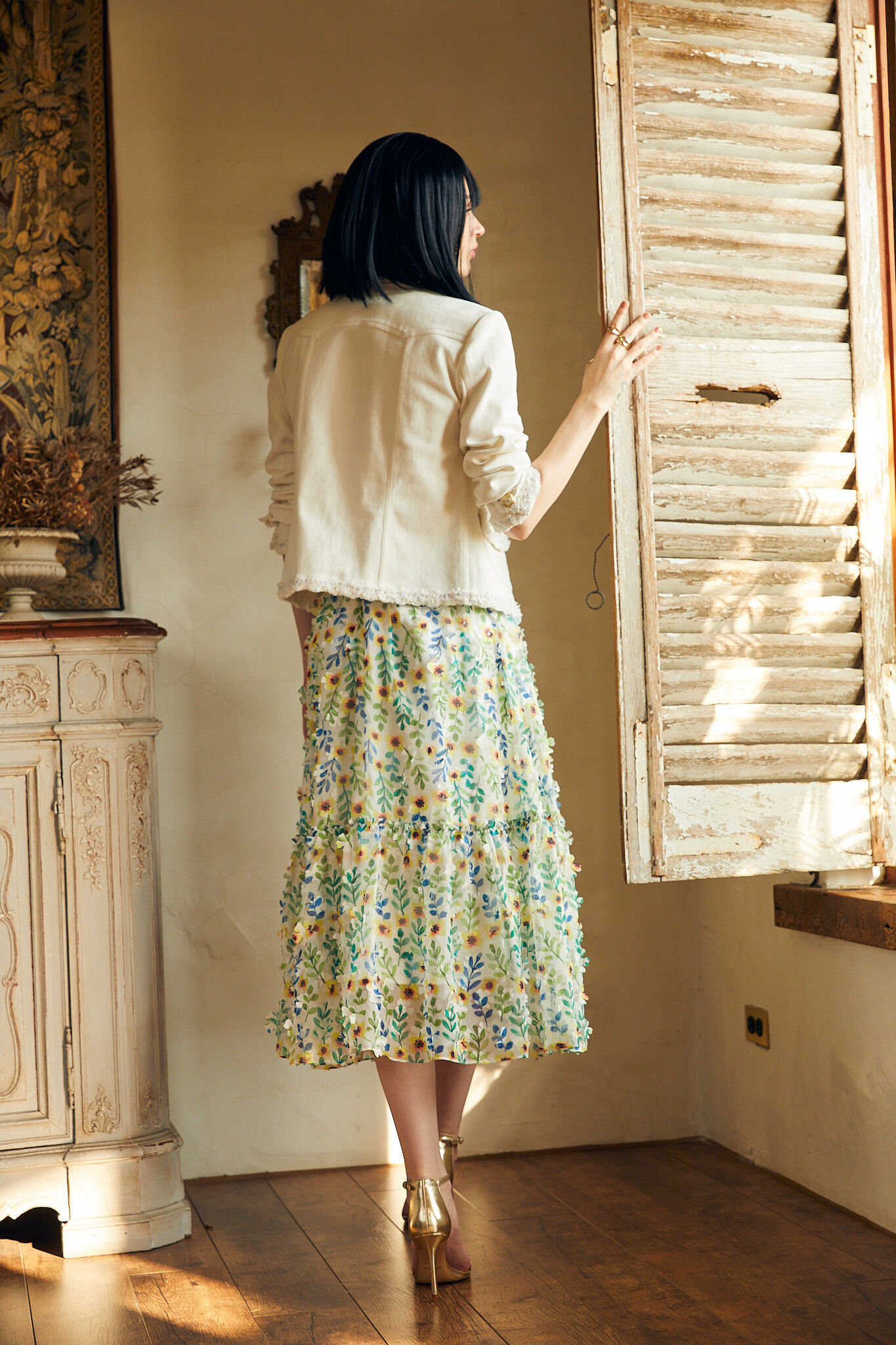 BB1AA021C1 湖光山色雷射切割活片花朵蛋糕裙 (官網限定)