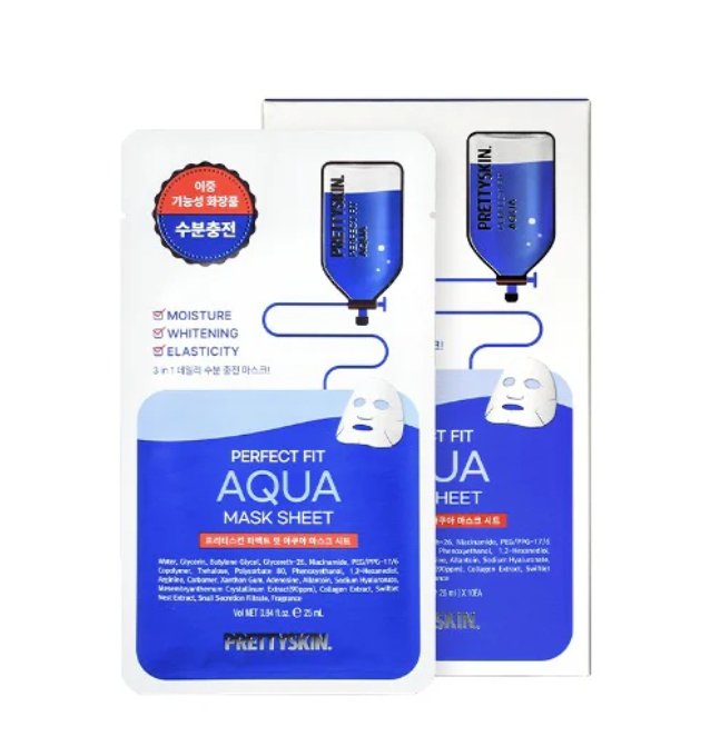 (預購商品 9/15收單)  韓國 Prettyskin 完美貼合保濕水漾面膜 25mlX10片