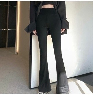 女神塑型收腹微喇彈性褲｜收腹褲｜喇叭褲｜彈性褲｜長褲 M