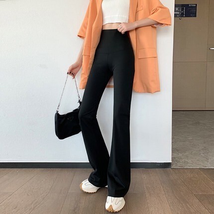 女神塑型收腹微喇彈性褲｜收腹褲｜喇叭褲｜彈性褲｜長褲 M