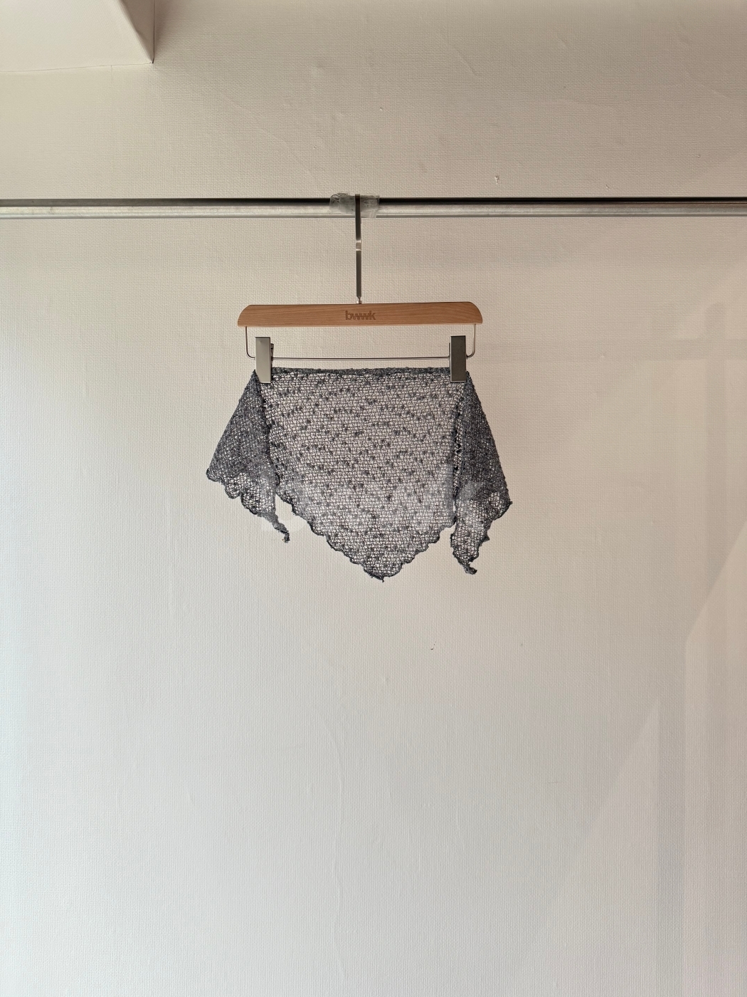 鉤織三角頭巾-湖水綠