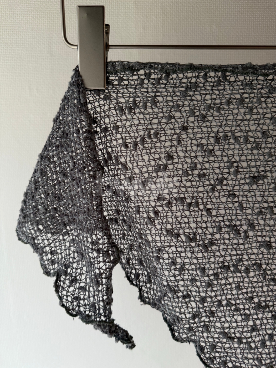 鉤織三角頭巾-湖水綠