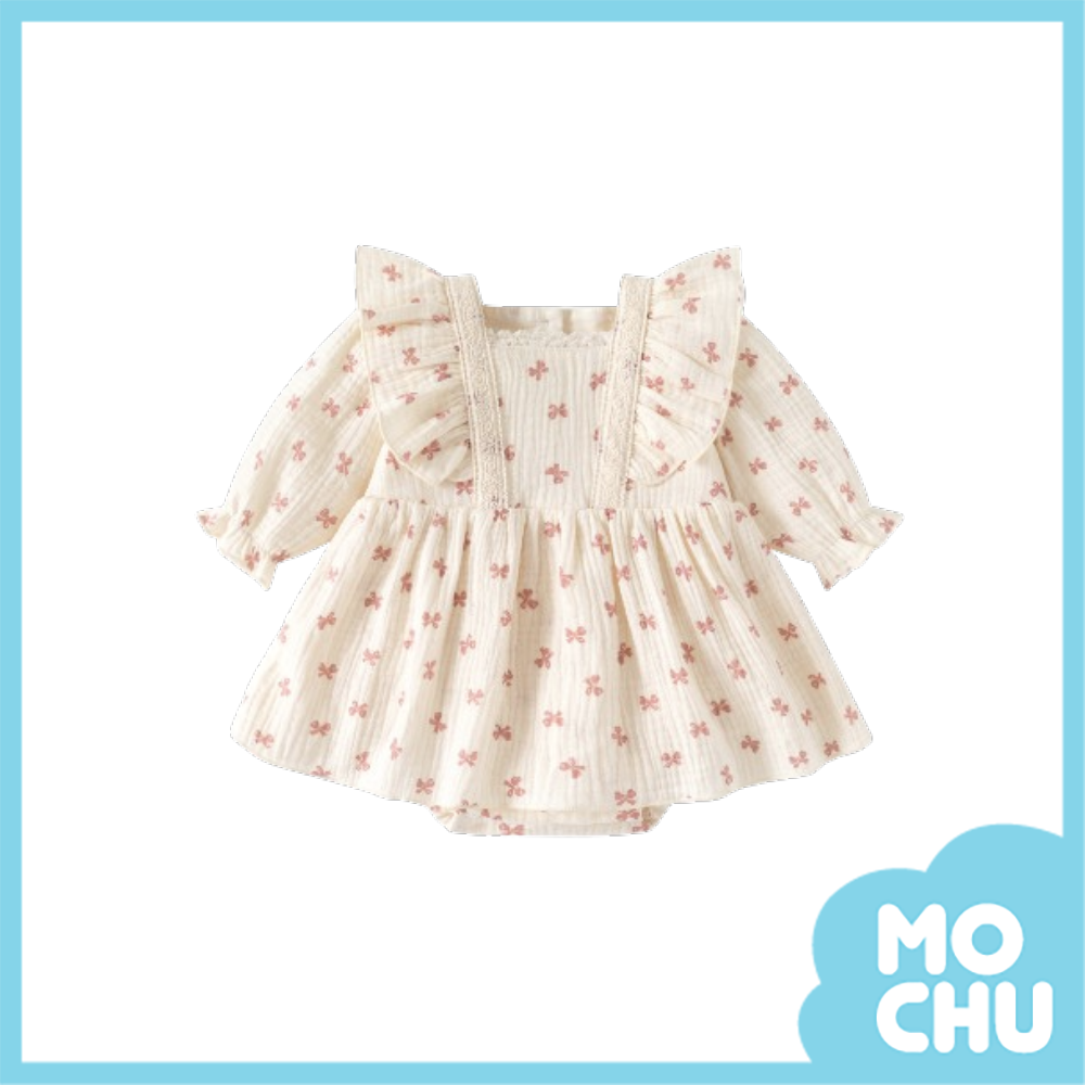 蝶夢粉長袖包屁衣