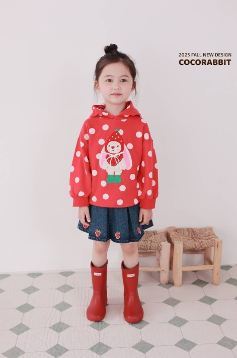 CRB09T034RD Coco Rabbit 紅色草莓兔連帽衛衣