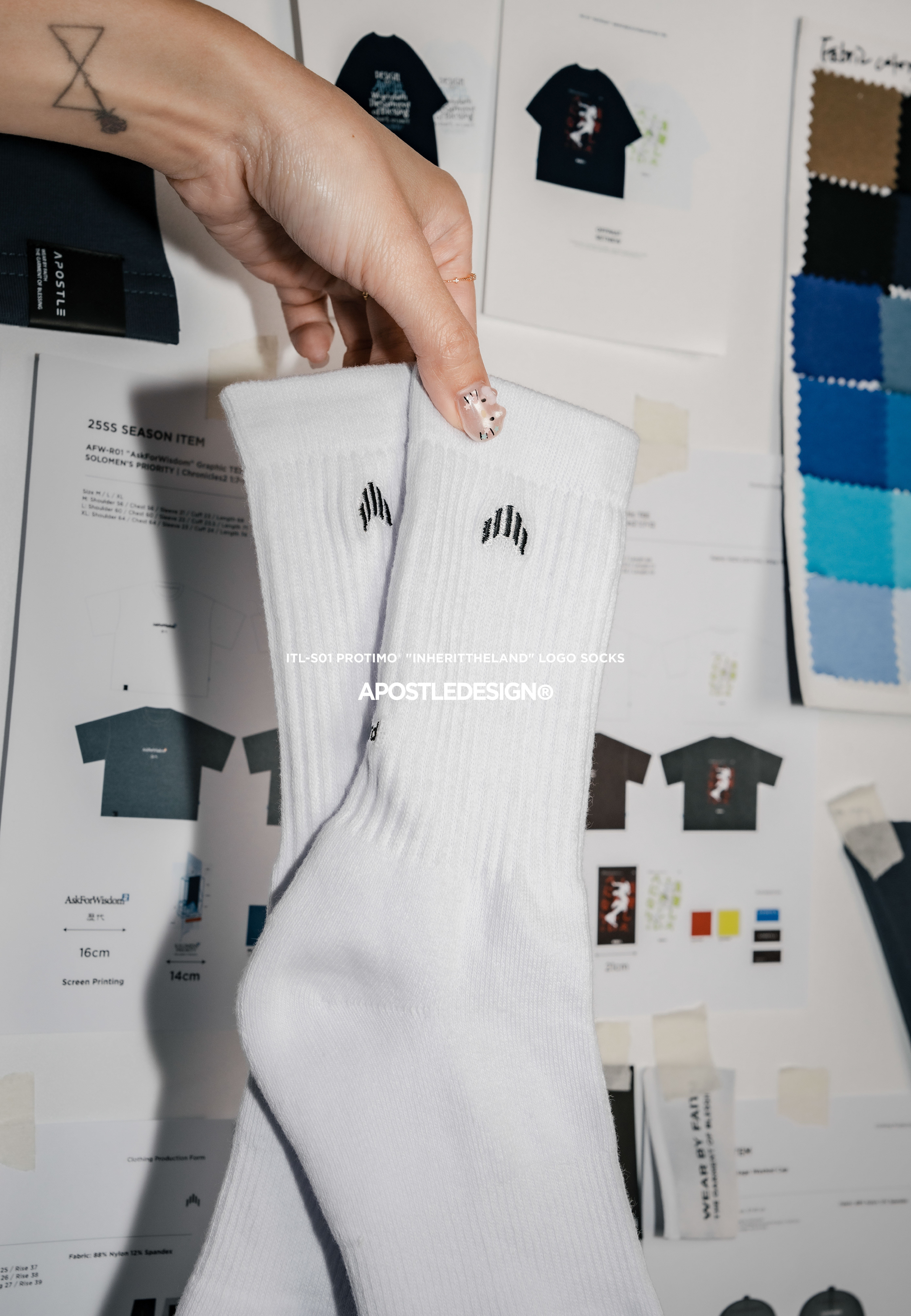 Apostle ITL-S01 PROTIMO® "inherittheland" Logo Socks 3色