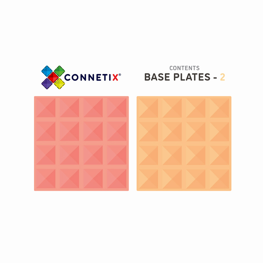 澳洲Connetix粉彩磁力積木-橘黃底板2入組(2pc)