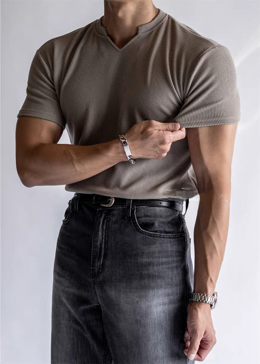 Darling 彈力V領短袖上衣