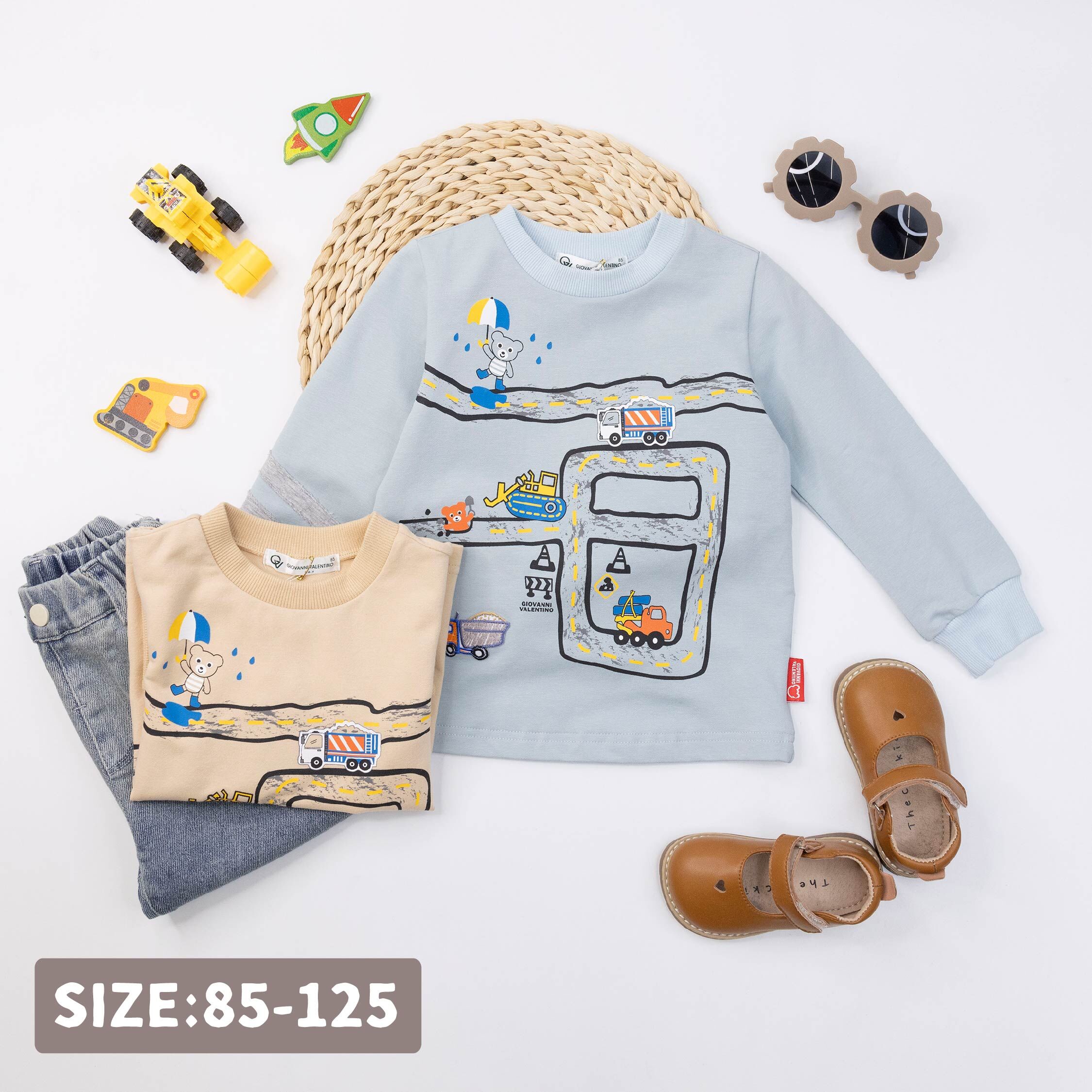 范侖鐵諾【52512】熊熊工地迷宮圓領上衣＊二色