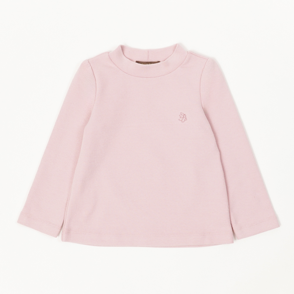 PIPPY 暖暖優雅素面高領長袖上衣 粉